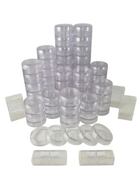 Bulk Lot Stackable Interlocking Acrylic Jewelry & Bead Storage Organizers